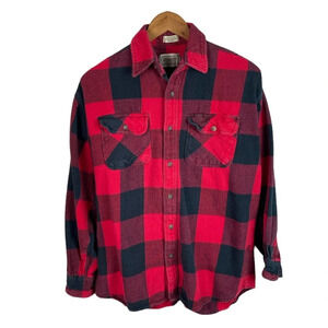 BF132 Mens C.E. Schmidt Workwear Lumberjack Plaid Flannel Button Shirt L